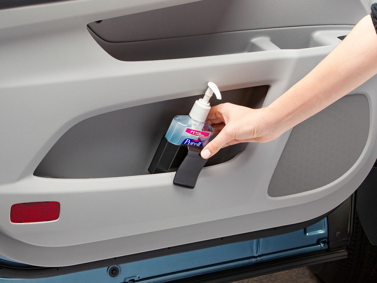 Door Pocket Hand Sanitizer Holder with Bottle of Hand Sanitizer - Fresh Stock Dated October 2025