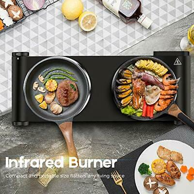 Portable Electric Stove, 1800W Infrared Double Burner Heat-up In Double burner - Fresh Stock Dated October 2025