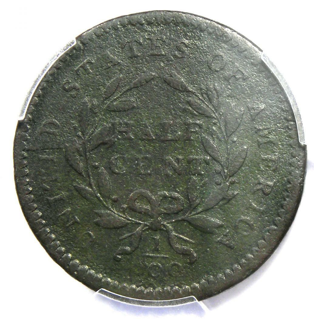1794 Liberty Cap Flowing Hair Half Cent 1/2C (C-7 R5 Variety) - PCGS Fine Detail - Fresh Stock Dated October 2025