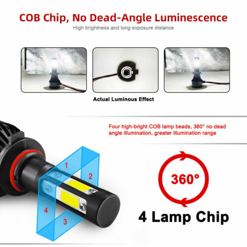 FOR 2011-2015 KAWASAKI VN1700 Vulcan Vaquero - 4SIDE HEADLIGHT LED LOW BEAM BULB - Fresh Stock Dated October 2025