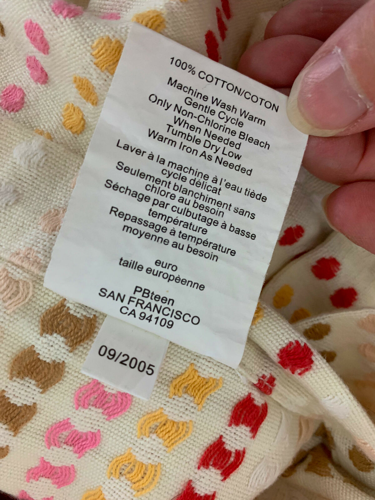 PB TEEN Pottery Barn natural woven dot EURO SHAM 26 x 26 - Fresh Stock Dated October 2025