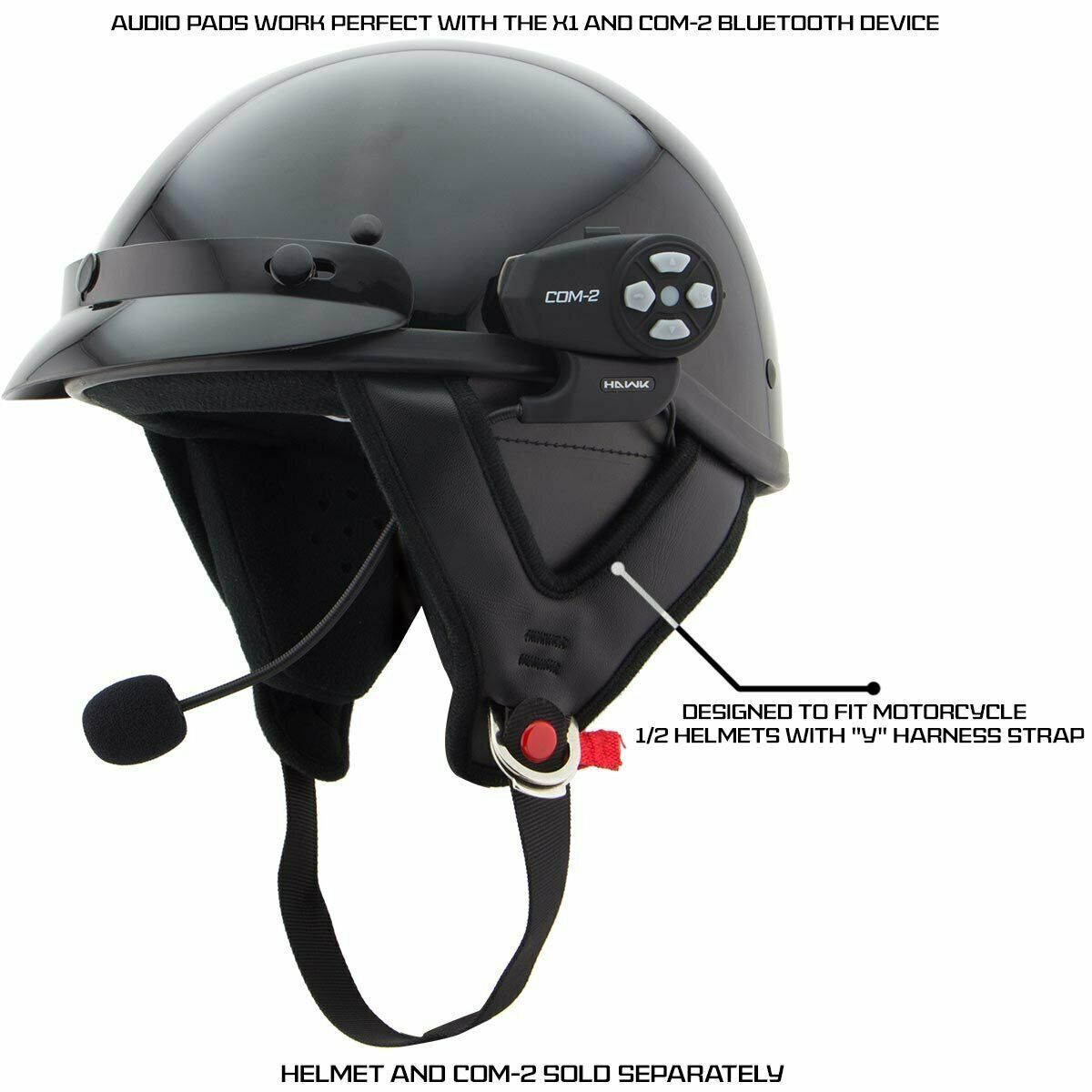 Outlaw Helmets Half Helmet Audio Speaker Ear Insert Pads - Fresh Stock Dated October 2025
