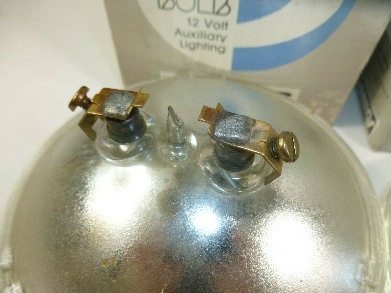 Two WAGNER 4049S 13volt 150 watt Smooth Face 5' Spot Light Bulb Glass Clear Eye - Fresh Stock Dated October 2025