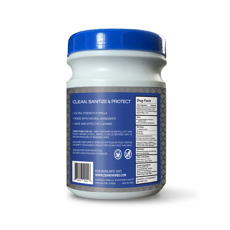 Zehn-X CWC20-12 Sanitizing Wipes, Fiber Blend, 180 Count - Fresh Stock Dated October 2025