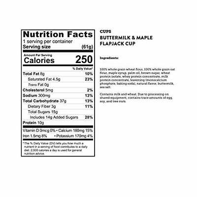 Kodiak Cakes Pancake On the Go, Buttermilk and Maple, 2.15 Ounce (Pack of 12) - Fresh Stock Dated October 2025