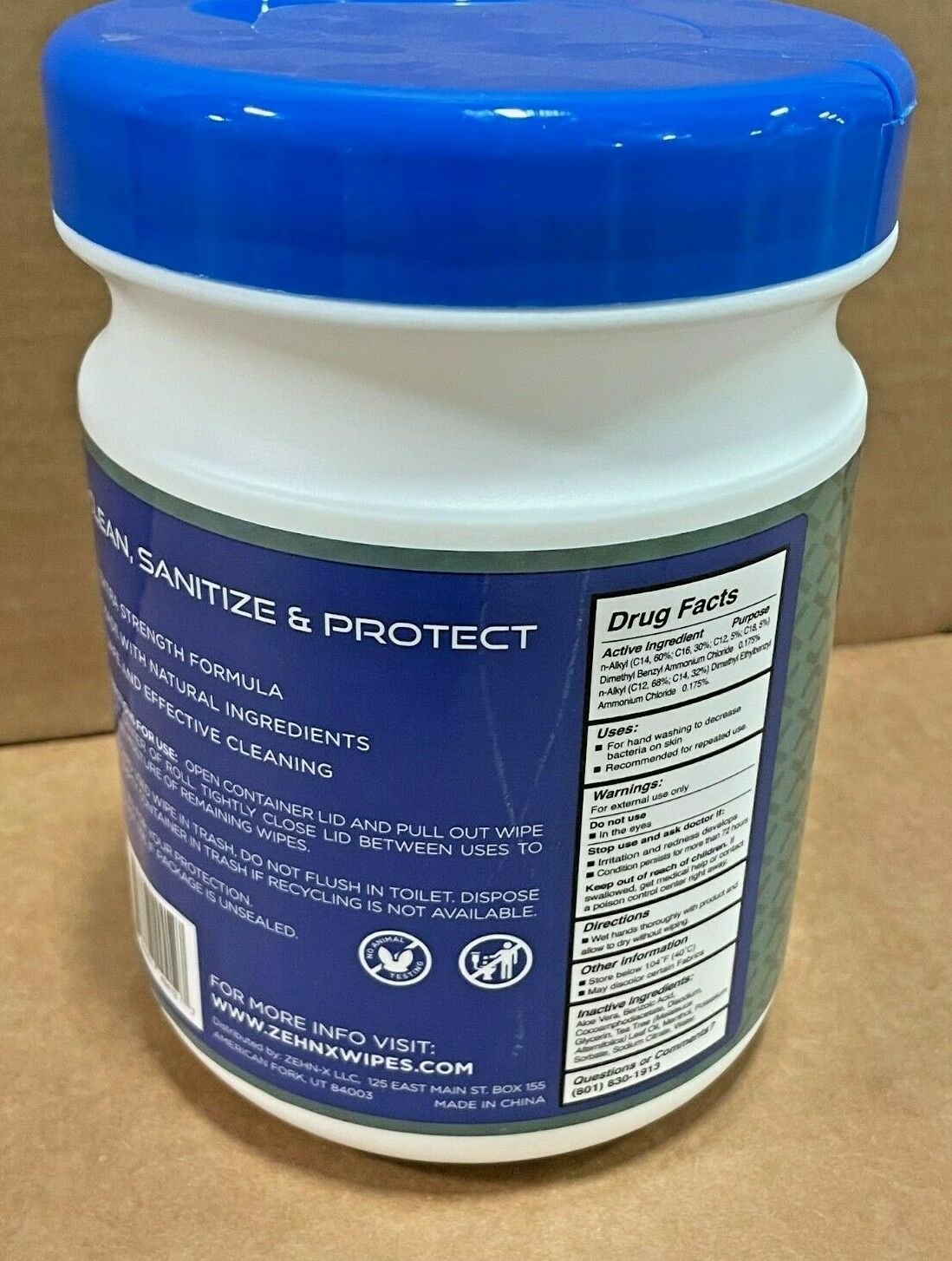 Zehn-X CWC20-12 Sanitizing Wipes, Fiber Blend, 180 Count - Fresh Stock Dated October 2025