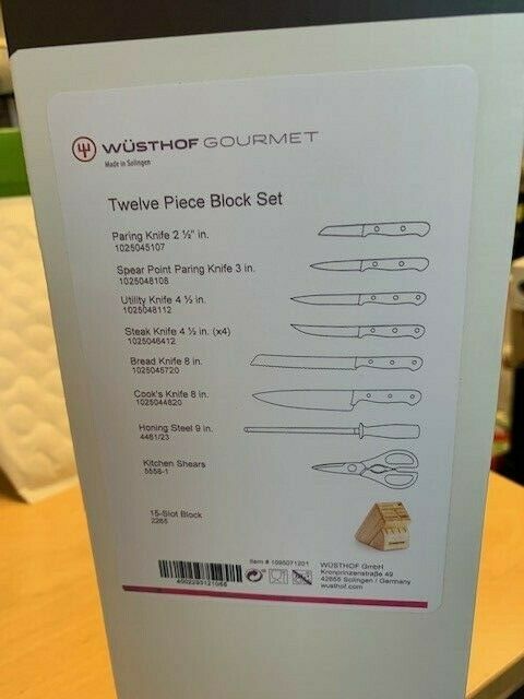 Wusthof Gourmet - 12 Pc Knife Block S 1095071201 in retail box - Fresh Stock Dated October 2025