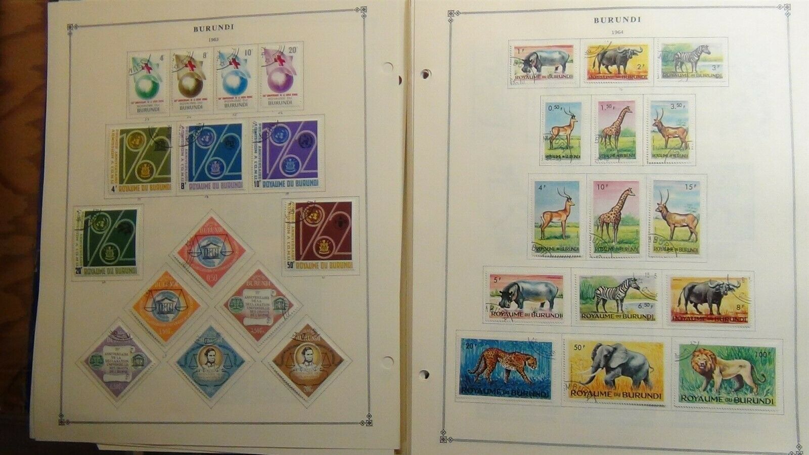 Burundi stamp collection on Scott Int'l pages w/ 800 or so to 1979 - Fresh Stock Dated October 2025