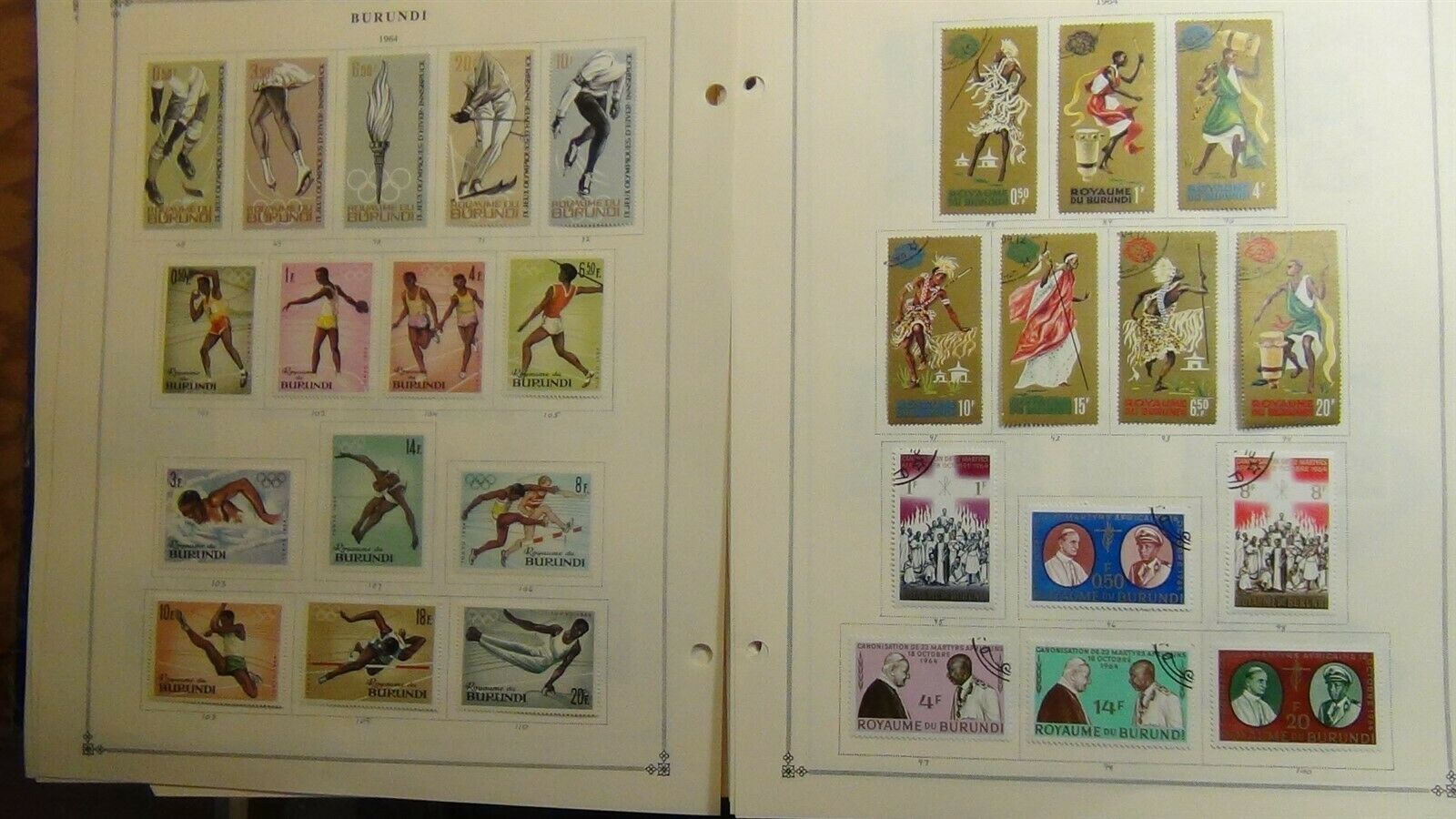 Burundi stamp collection on Scott Int'l pages w/ 800 or so to 1979 - Fresh Stock Dated October 2025