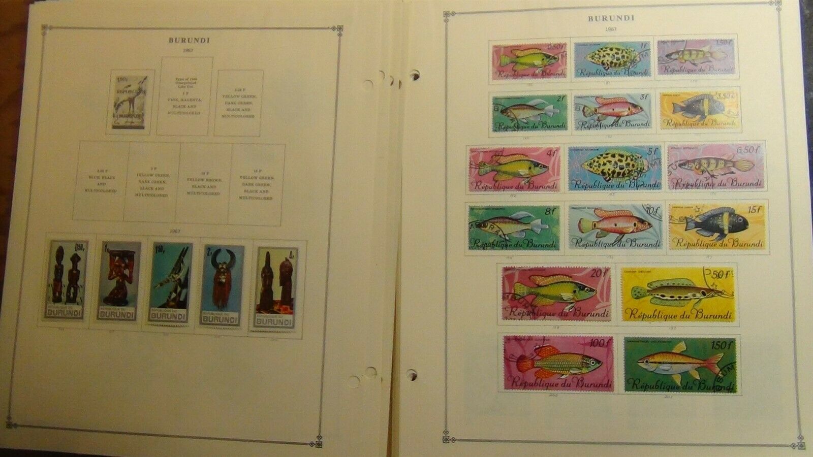 Burundi stamp collection on Scott Int'l pages w/ 800 or so to 1979 - Fresh Stock Dated October 2025