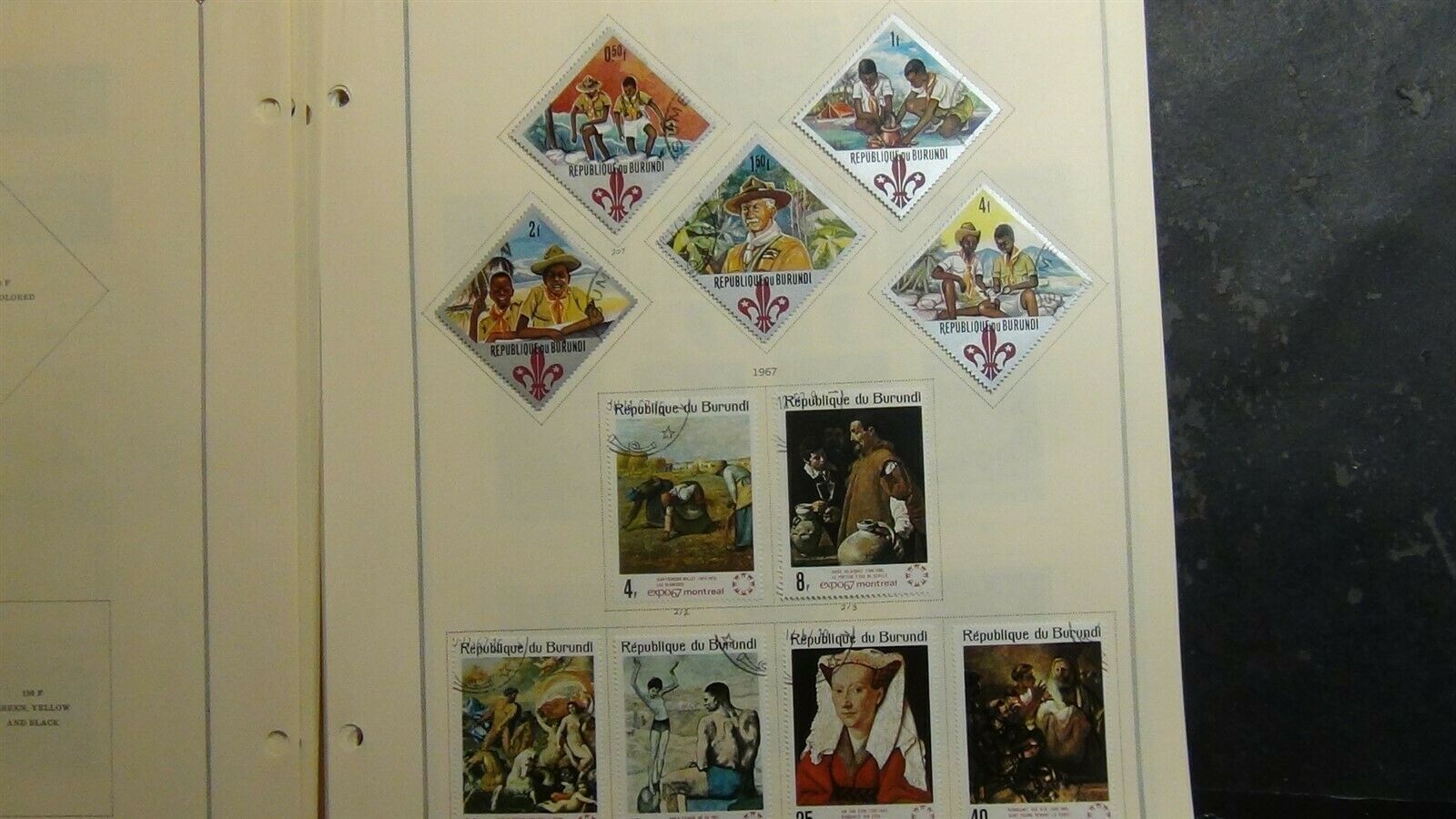 Burundi stamp collection on Scott Int'l pages w/ 800 or so to 1979 - Fresh Stock Dated October 2025