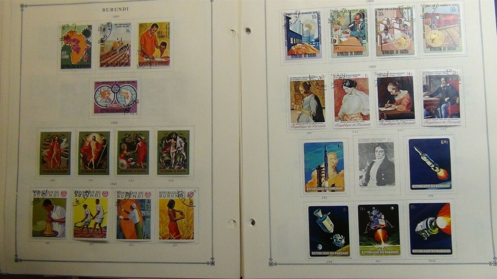 Burundi stamp collection on Scott Int'l pages w/ 800 or so to 1979 - Fresh Stock Dated October 2025