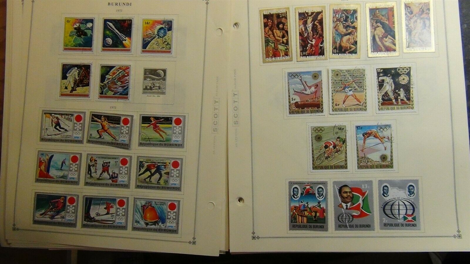 Burundi stamp collection on Scott Int'l pages w/ 800 or so to 1979 - Fresh Stock Dated October 2025
