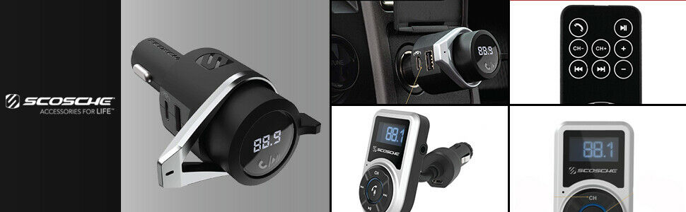 Scosche BTFreq Pro Wireless Hands-Free Car Kit - Bluetooth 5.0, FM, Dual USB-A/C - Fresh Stock Dated October 2025