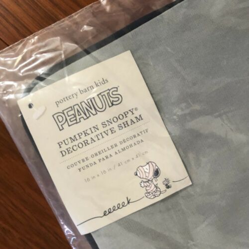 NWT Pottery Barn Kids ~SNOOPY~ HALLOWEEN Jack-O-Lantern PILLOW Cvr ~PEANUTS~ 🎃 - Fresh Stock Dated October 2025