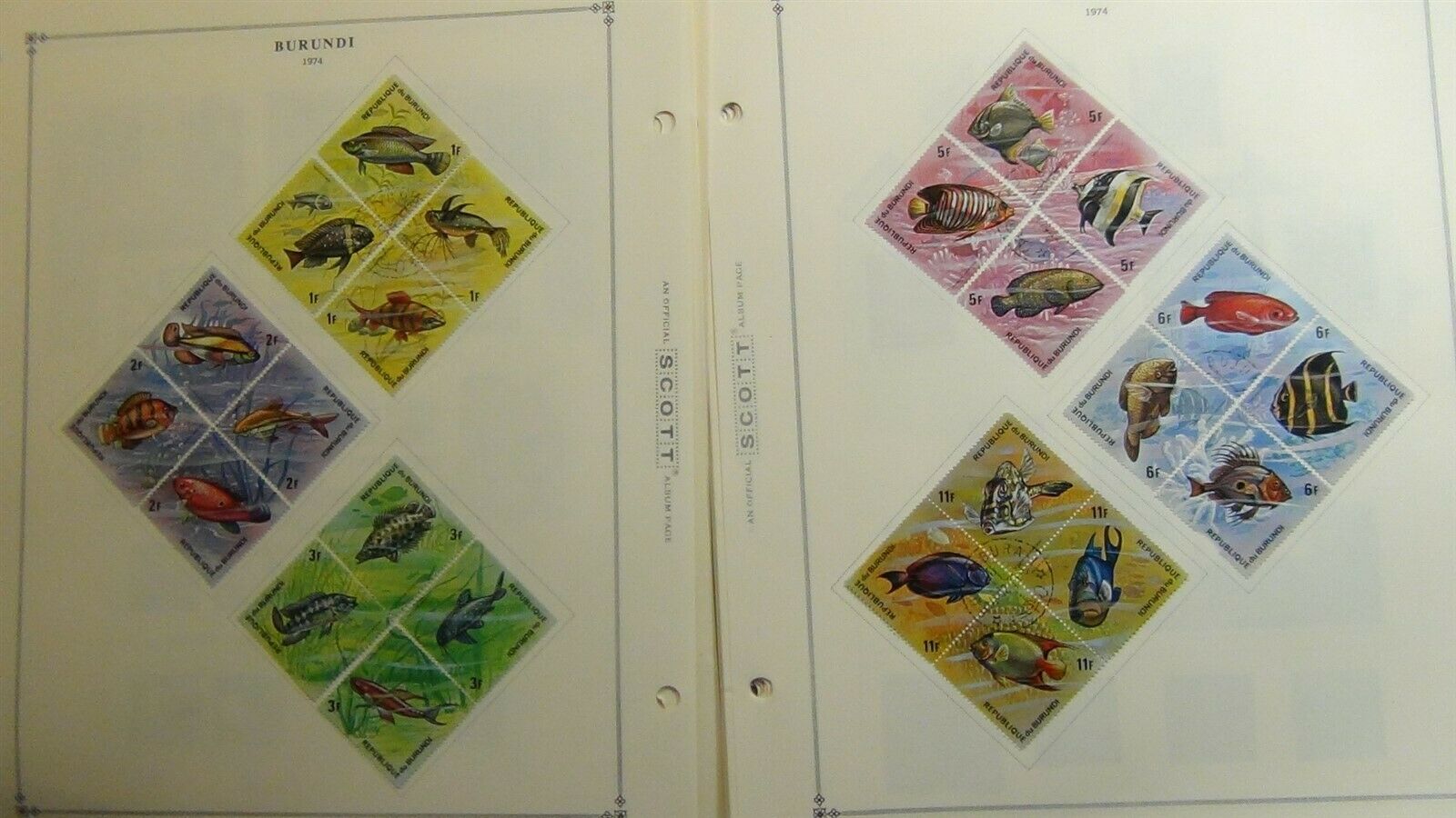 Burundi stamp collection on Scott Int'l pages w/ 800 or so to 1979 - Fresh Stock Dated October 2025