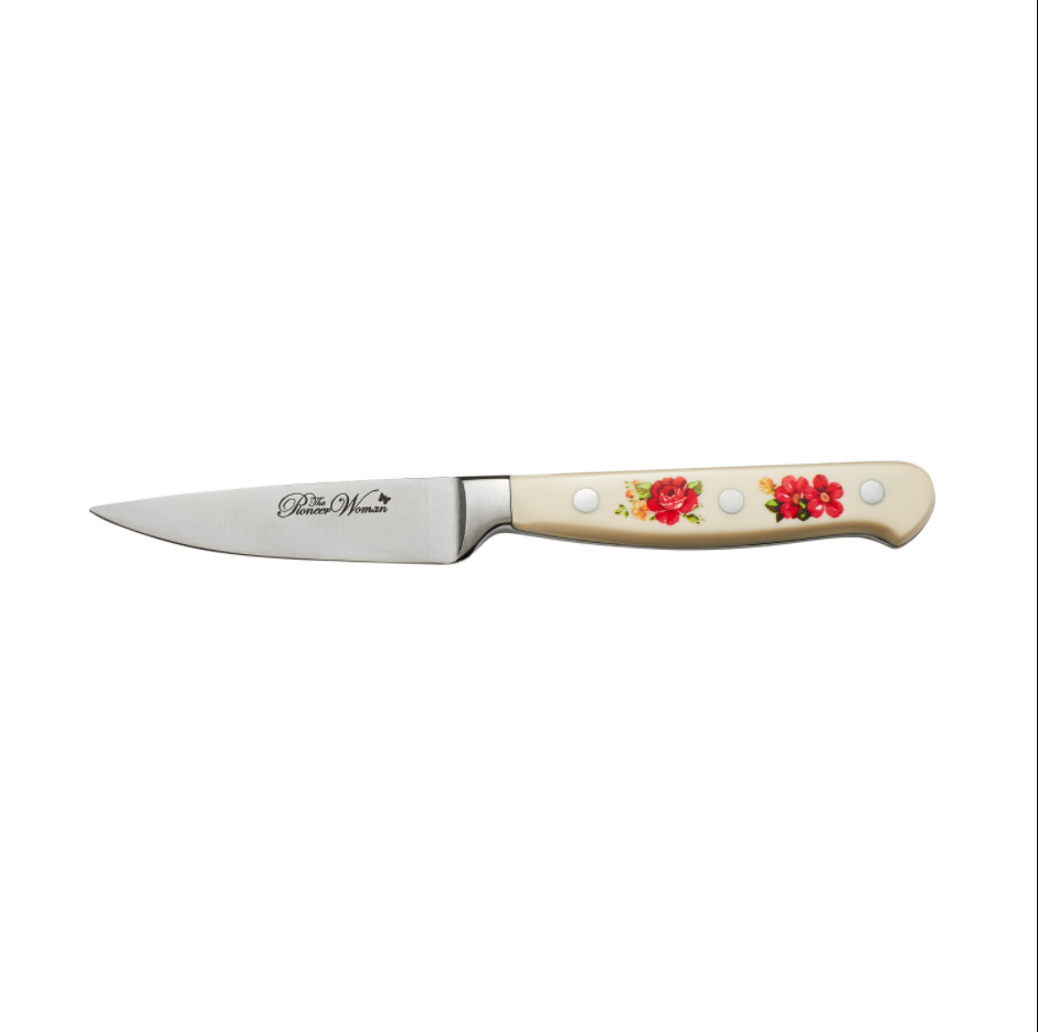 Pioneer Woman Vintage Floral 14-Piece Cutlery Kitchen Set Wood Block Home Dining - Fresh Stock Dated October 2025