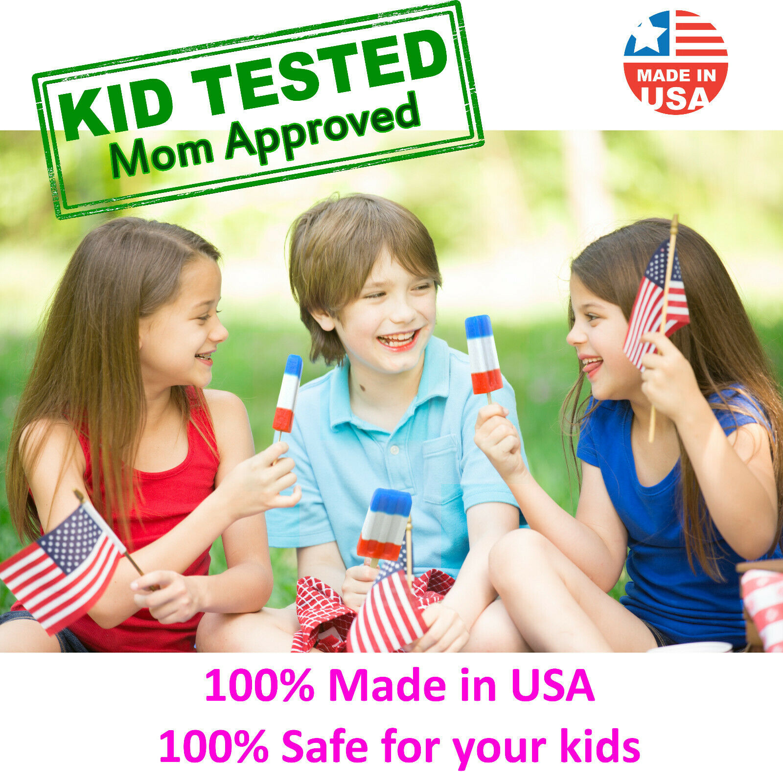 USA BPA FREE Frozen Popsicle Molds, Ice Cream Pop Maker Freezer Tray Fruit Kit - Fresh Stock Dated October 2025