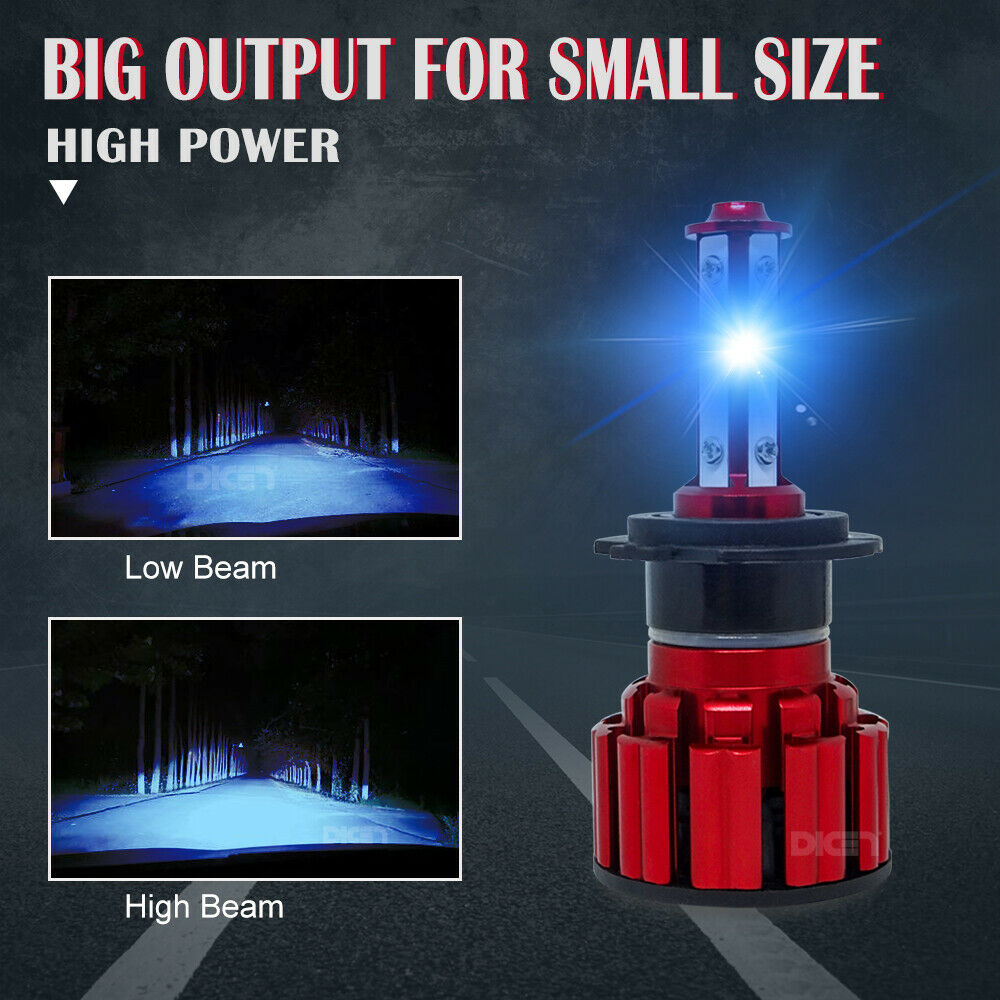 H7 LED Headlight Bulbs For Suzuki GSXR 1000 750 600 Hayabusa Hi Lo Beam Ice Blue - Fresh Stock Dated October 2025