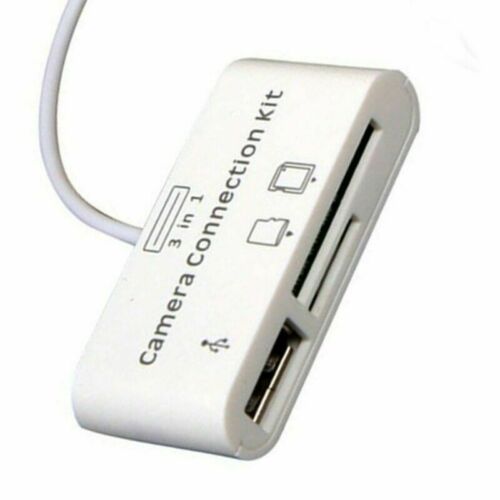 3 in1 USB SD Card Reader Micro Camera Connection Adapter Reader for iPad iphone - Fresh Stock Dated October 2025
