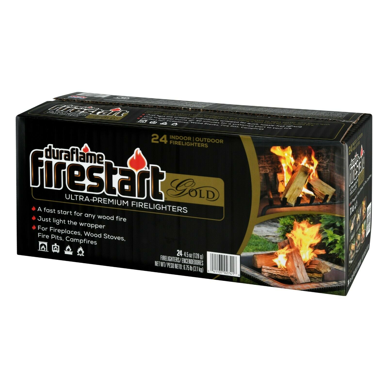 Duraflame Firestart Gold Ultra Premium Fire Starter 24-Pk Just light the wrapper - Fresh Stock Dated October 2025
