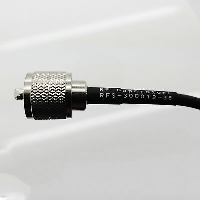 UHF Male (Plug) to UHF Male (Plug) RG58 Cable Assembly, 432 inch (36 ft) - Fresh Stock Dated October 2025