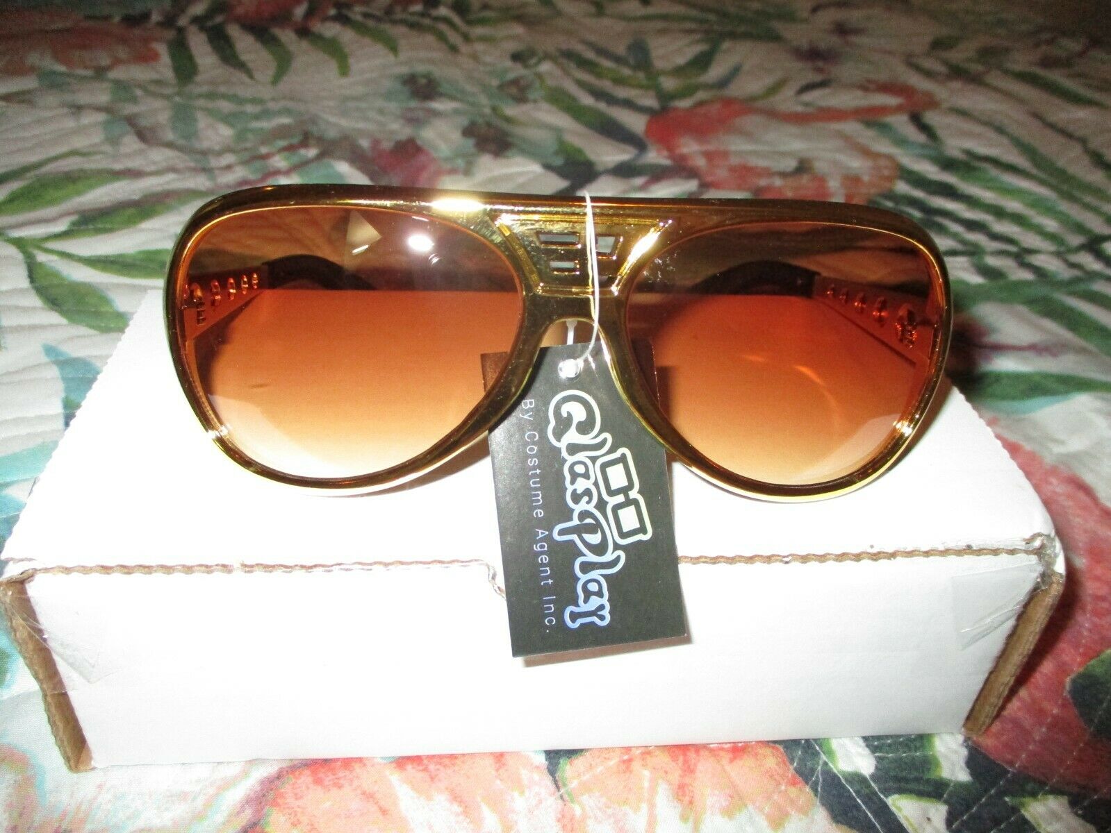 Elvis Presley Gold Sunglasses with Case  E P+ TCB Logo's - Fresh Stock Dated October 2025