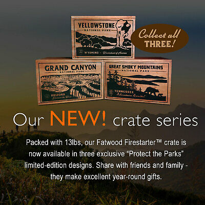 Better Wood Products Protect the Park Fatwood Firestarter, Mountains (Open Box) - Fresh Stock Dated October 2025