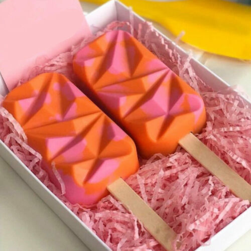 Silicone Geometric Cakesicle Mould Popsicle Lolly Frozen Dessert Maker Cake Mold - Fresh Stock Dated October 2025