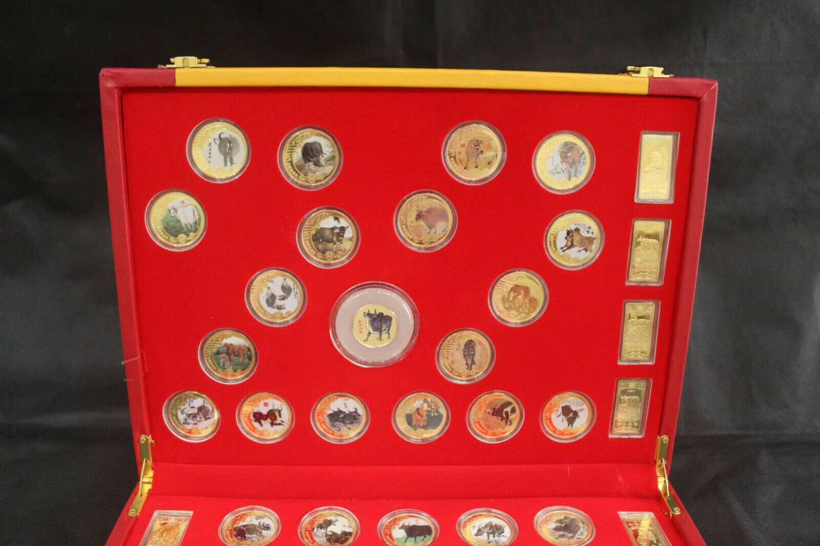 48 New 2021 Chinese Zodiac 24K Gold Silver Colour Jade Coins Set-Year of the Ox - Fresh Stock Dated October 2025