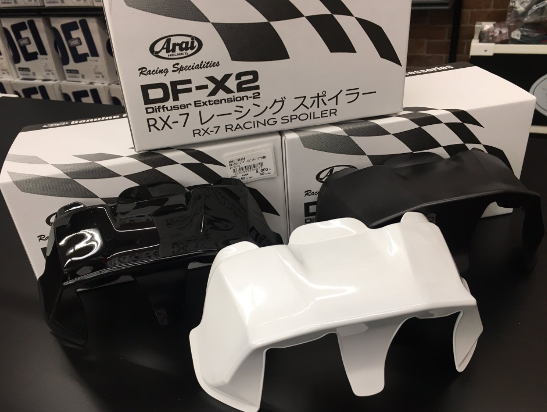 Arai RX-7X Racing Spoiler Wihite/Black/Glass White,Black/Flat Black/Light Smoke - Fresh Stock Dated October 2025