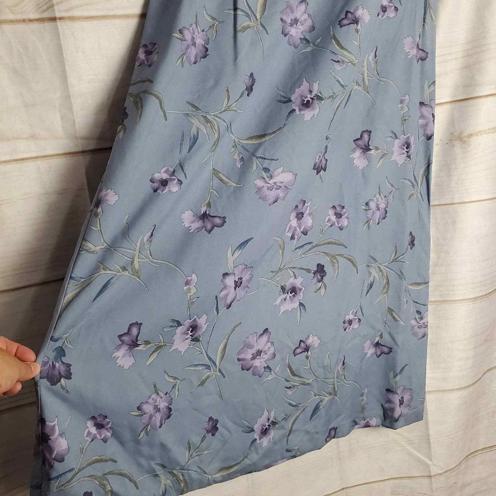Pendleton Vintage Y2K 100% Silk A-Line Blue Purple Floral Midi Skirt Size 12 - Fresh Stock Dated October 2025
