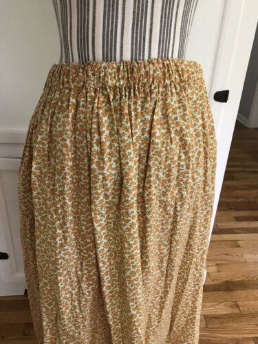Vintage floral calico handmade skirt cottage core Prairie Boho Orange Flowers - Fresh Stock Dated October 2025