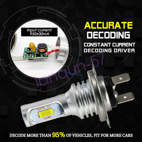 For Yamaha YZF-R6 2003-2015 YZF-R1 2007-2014 LED Headlight H7 Bulbs 6000K White - Fresh Stock Dated October 2025