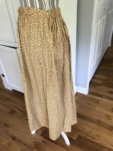 Vintage floral calico handmade skirt cottage core Prairie Boho Orange Flowers - Fresh Stock Dated October 2025