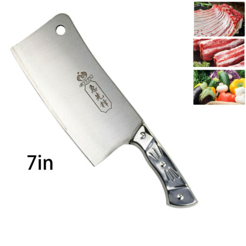 Kitchen 7“ Cleaver Knife Chopper Butcher  Stainless Steel for Home Restaurant - Fresh Stock Dated October 2025
