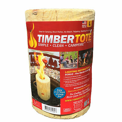 TimberTote Large 12x8 Inch One Log Campfire Camping Cooking Camp Fire Wood Log - Fresh Stock Dated October 2025