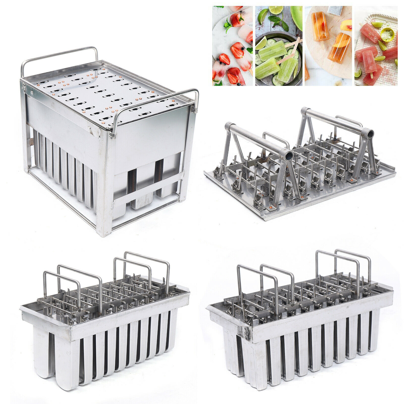Double Slot Ice Cream Stick Mold Stainless Steel Popsicle Popsicle POP Mold Hold - Fresh Stock Dated October 2025