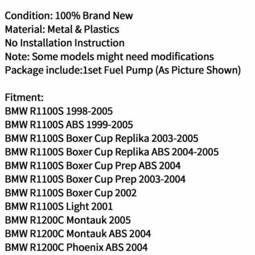 Fuel Pump For BMW R850 R1100 R1150 RS RT GS R1200C 96-04 K1200 RS/LT/GT 96-08 US - Fresh Stock Dated October 2025