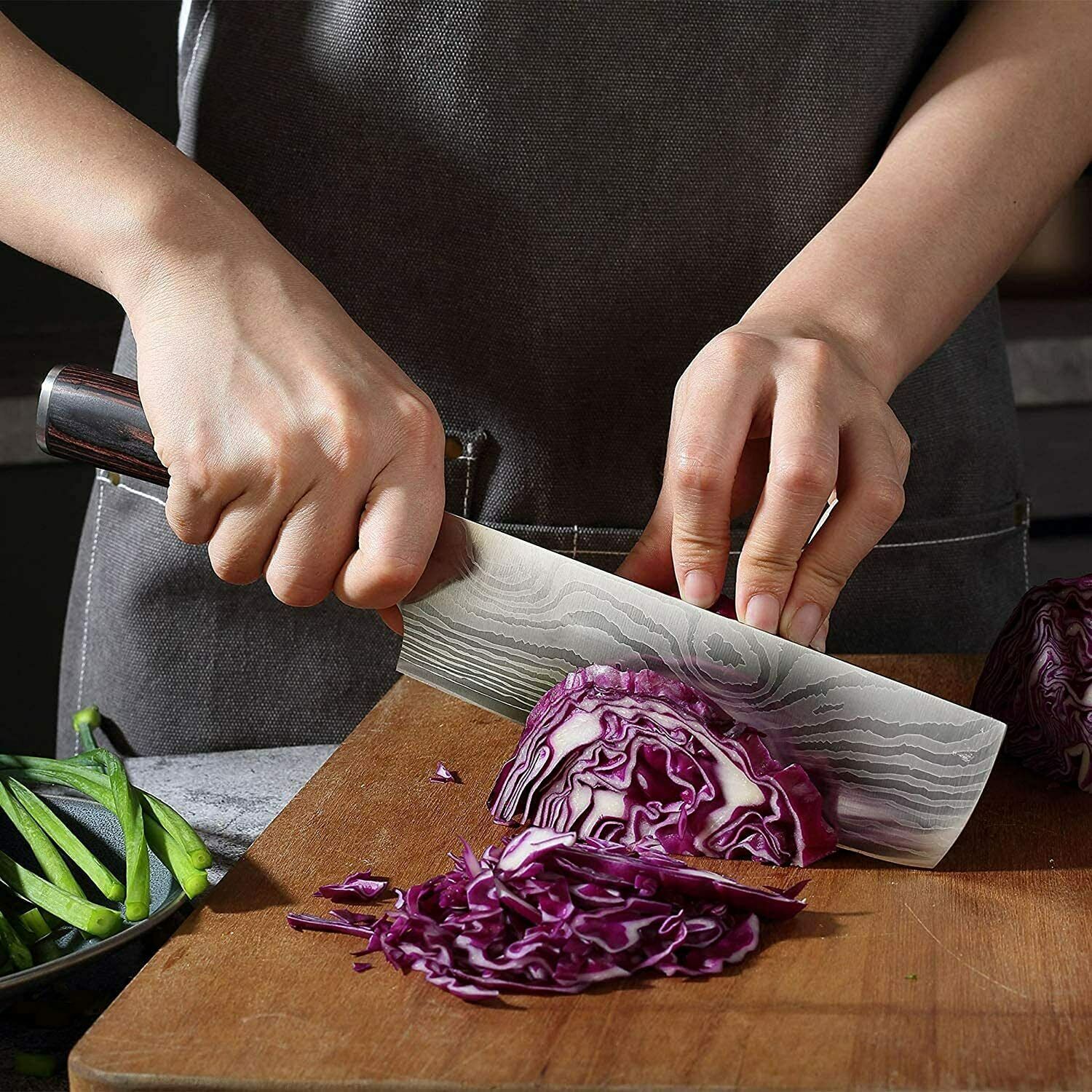 5 Piece Kitchen Knives Set Japanese Damascus Pattern Stainless Steel Chef Knife - Fresh Stock Dated October 2025