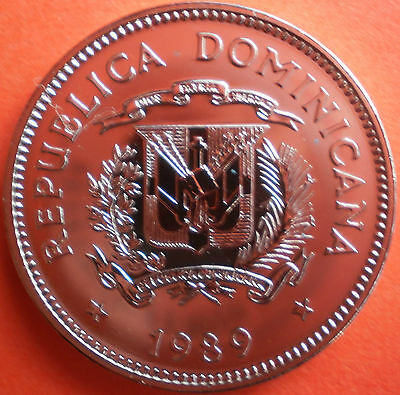 DOMINICAN REPUBLIC 5 CENTAVOS 1989 BRILLIANT UNC Dominicana Dominikanische - Fresh Stock Dated October 2025