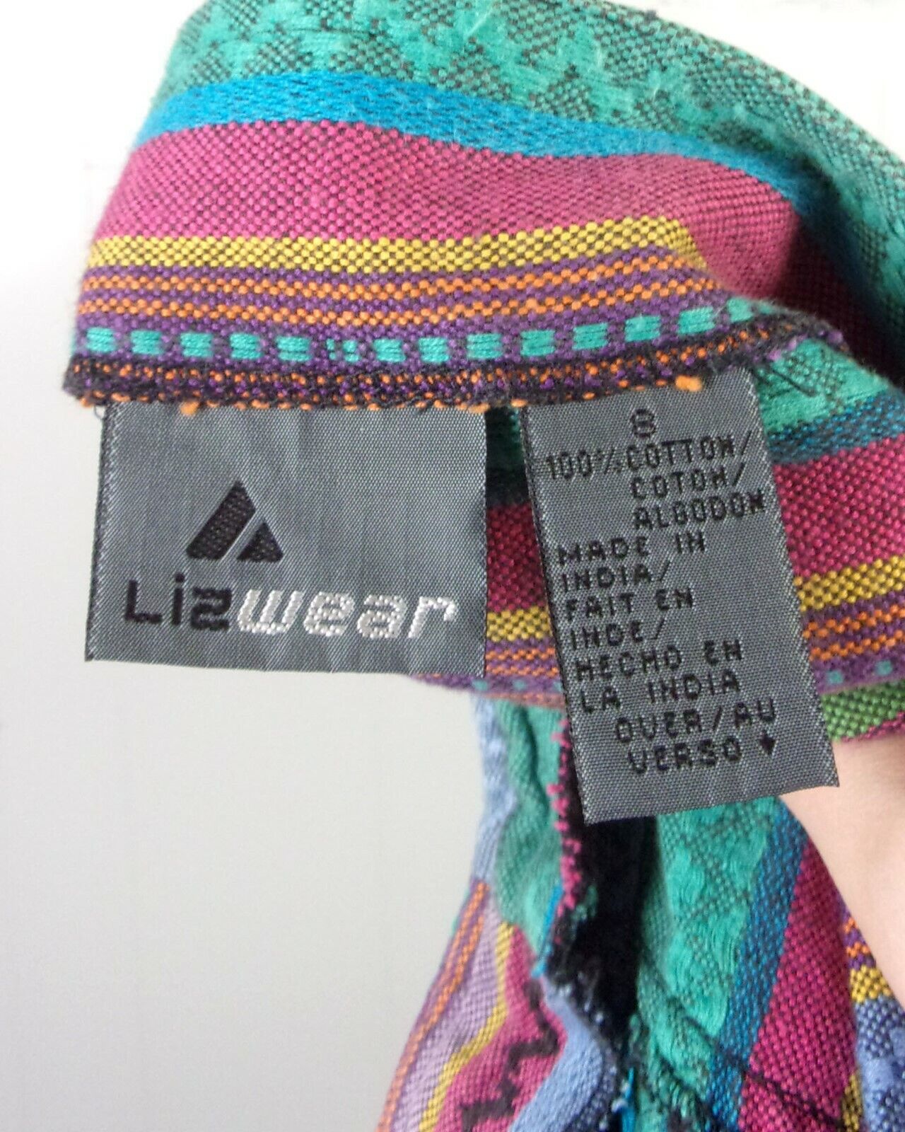 vtg 90s Liz Claiborne LizWear Colorful Woven Cotton Wrap Skirt Southwest sz S - Fresh Stock Dated October 2025