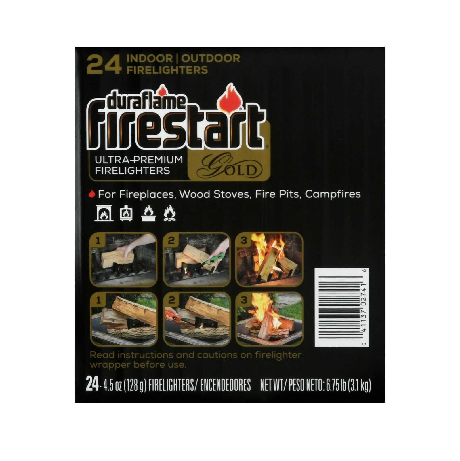Duraflame Firestart Gold Ultra Premium Fire Starter 24-Pk Just light the wrapper - Fresh Stock Dated October 2025