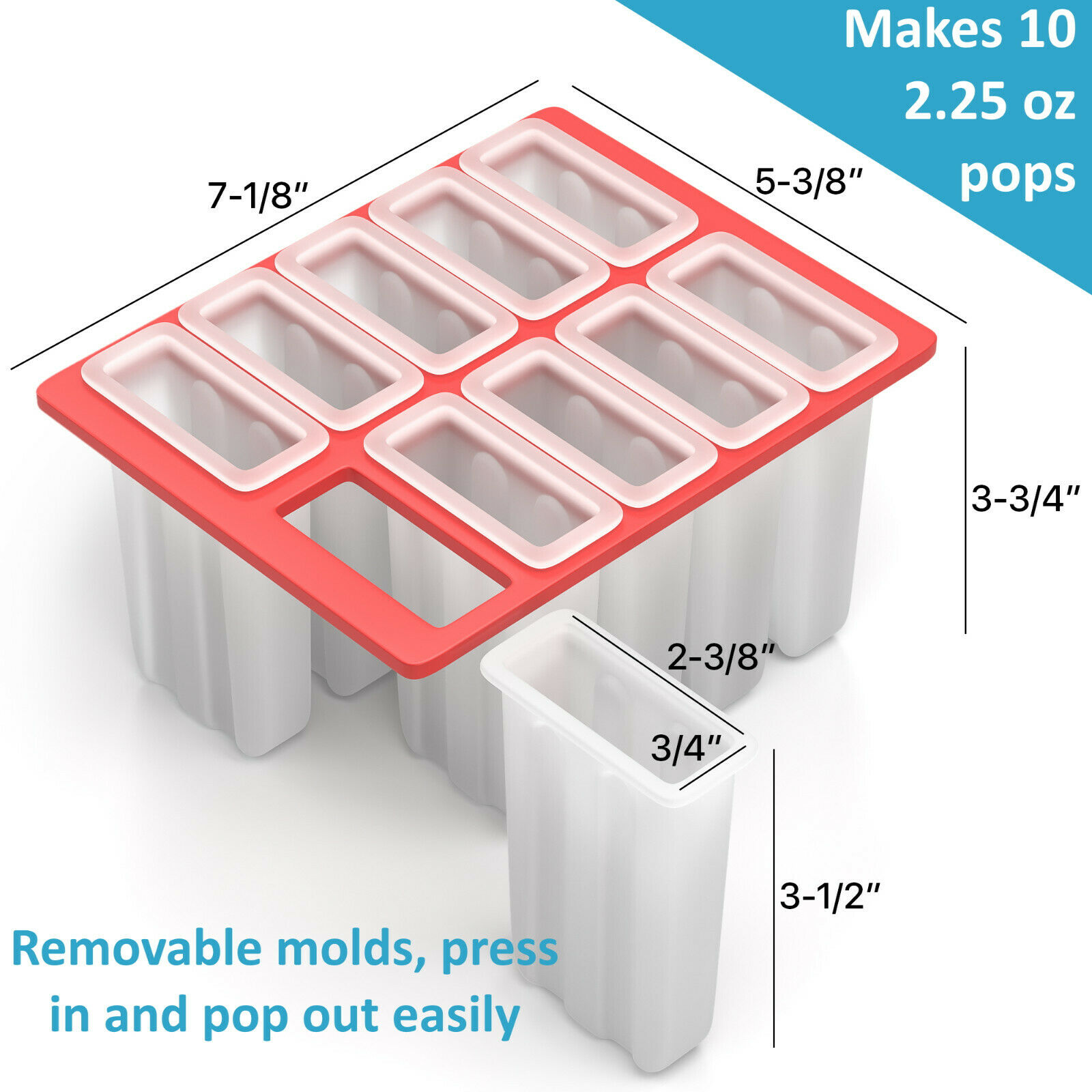 USA BPA FREE Frozen Popsicle Molds, Ice Cream Pop Maker Freezer Tray Fruit Kit - Fresh Stock Dated October 2025