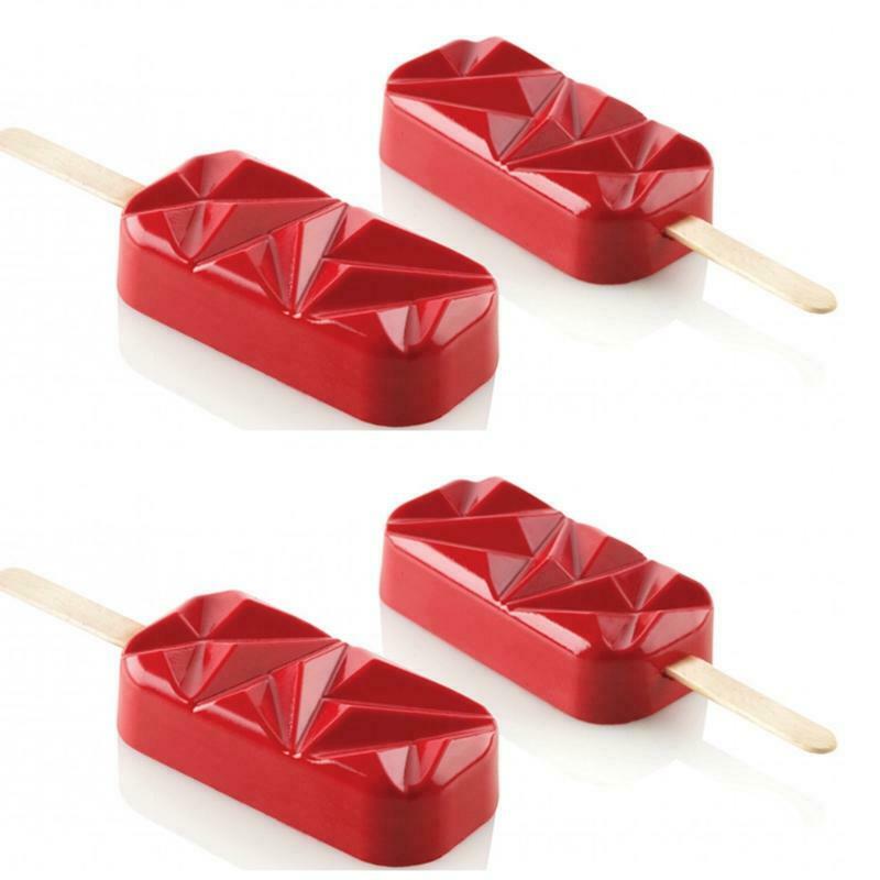 4 Cells Popsicle Tray Silicone Mold DIY Ice Cream Mould Pan Summer Party Tools - Fresh Stock Dated October 2025