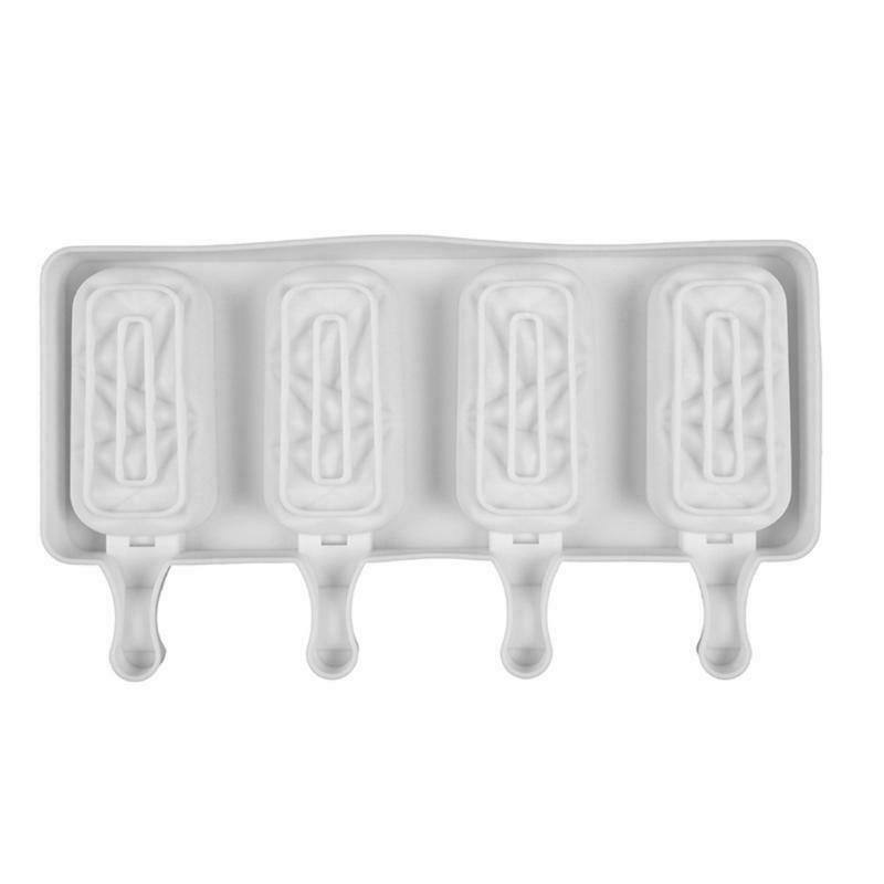 4 Cells Popsicle Tray Silicone Mold DIY Ice Cream Mould Pan Summer Party Tools - Fresh Stock Dated October 2025