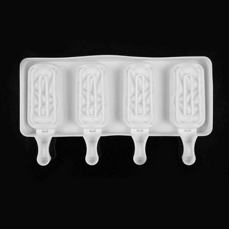 4 Cells Popsicle Tray Silicone Mold DIY Ice Cream Mould Pan Summer Party Tools - Fresh Stock Dated October 2025