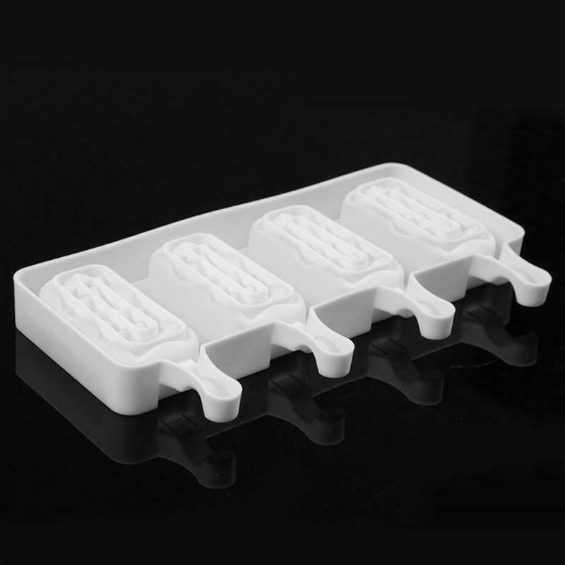 4 Cells Popsicle Tray Silicone Mold DIY Ice Cream Mould Pan Summer Party Tools - Fresh Stock Dated October 2025