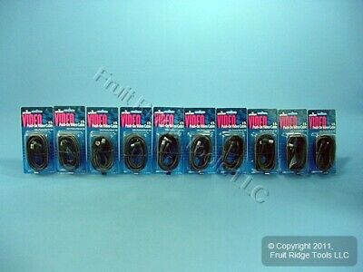 10 Leviton RIGHT ANGLE 6' Push-On Video Coax Cables 75-Ohm F-Type Wire C5854-6 - Fresh Stock Dated October 2025