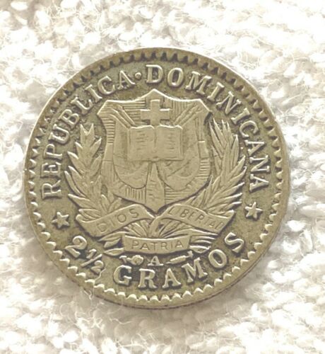 Dominican Republic 1897 10 Centavos silver 2 1/2 gramos coin - Fresh Stock Dated October 2025